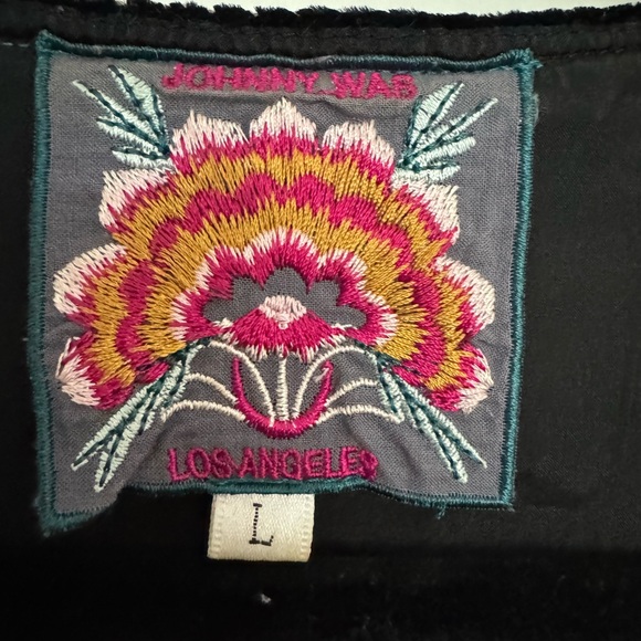 Johnny Was Black Velvet Jacket with Pink and Gold Embroidery - Picture 2 of 5